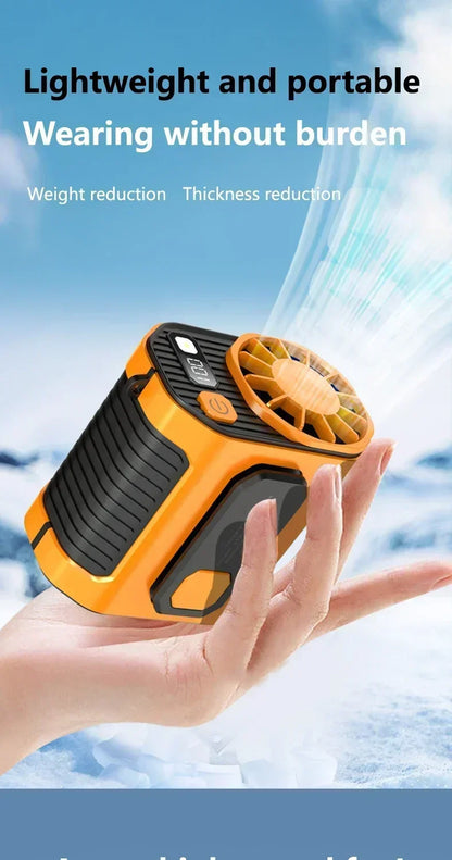 20000Mah with Strong Light 100Speed Waist Mounted Fan High-Temperature Outdoor Work Room Welding Site Portable Waist-Mounted Fan