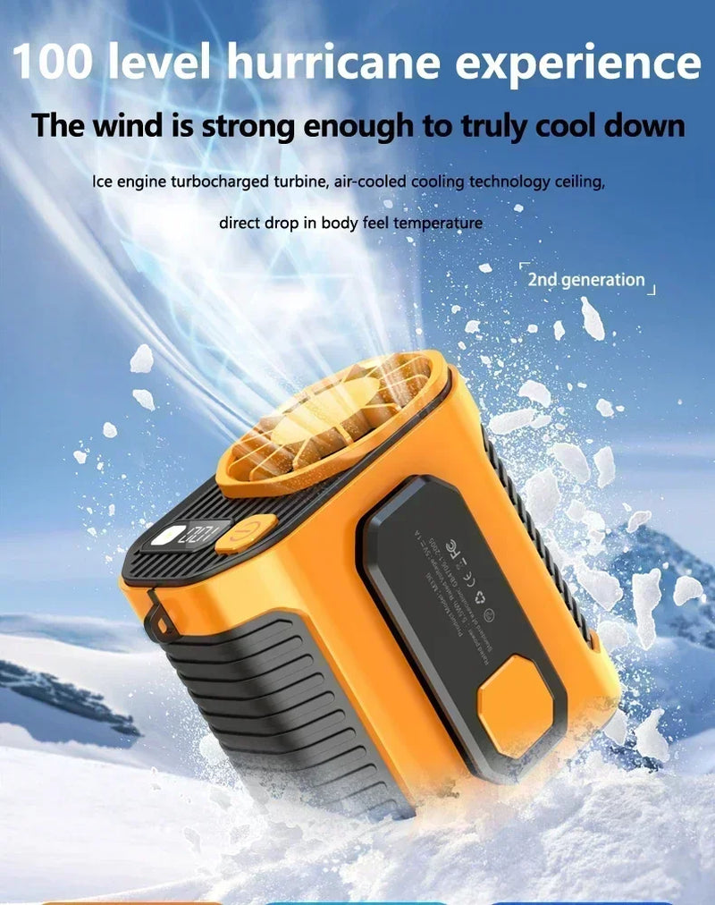 20000Mah with Strong Light 100Speed Waist Mounted Fan High-Temperature Outdoor Work Room Welding Site Portable Waist-Mounted Fan